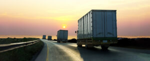 Freight trucks on Indian highway